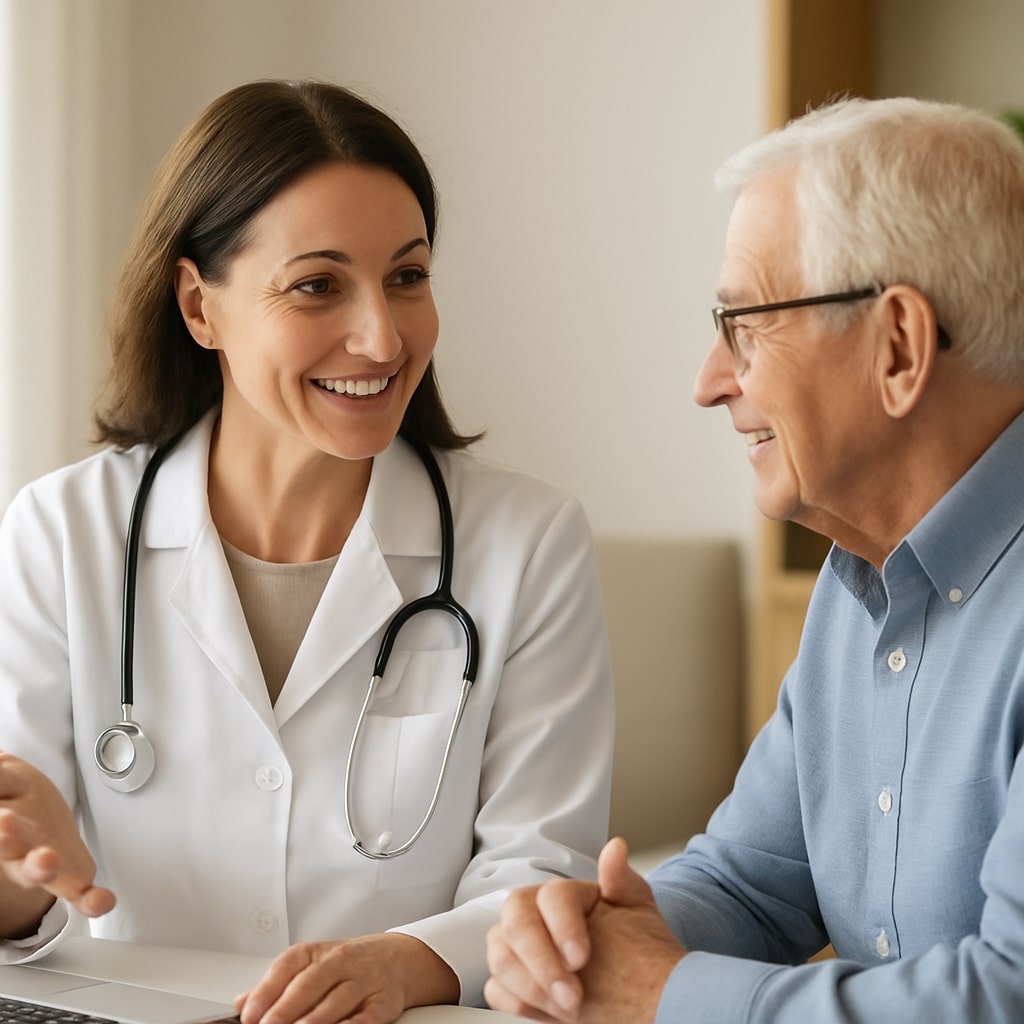 Free_Consultation_IMG Free Medicare consultation between female doctor and senior patient in a bright medical office | Hatch Medicare Solutions